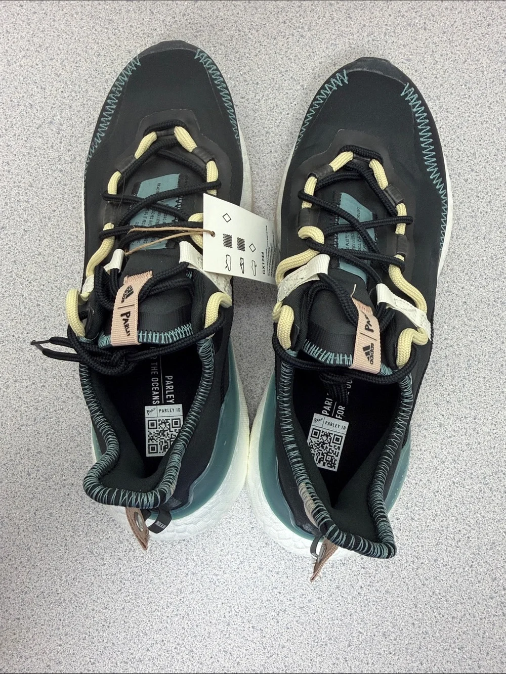 adidas Men’s Black Sneakers with Teal and Cream Accents